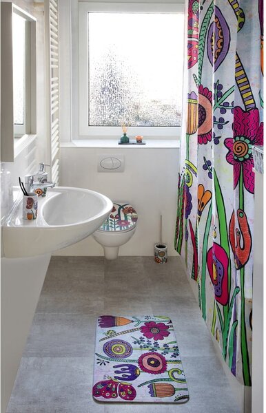 Sedile per wc con chiusura automatica 37 x 44,5 cm Rollin'Art Red Blossom - Wenko