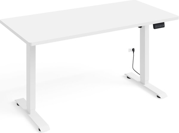 Scrivania regolabile in altezza Elettrica BIMOTION 1S 140x70x3,2 cm TELAIO BIANCO/OMBRETTO BIANCO