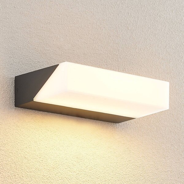 Applique da esterni a LED Golnar Lucande, Nero, Alluminio, Moderno, Applique LED da esterni