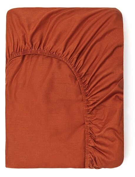 Lenzuolo elastico in cotone arancione scuro, 90 x 200 cm - Good Morning