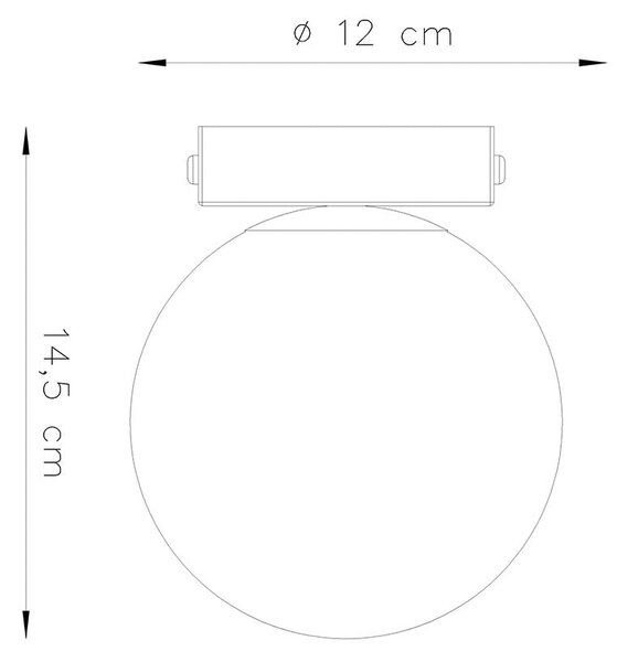 Lampada da soffitto bianca con paralume in vetro ø 12 cm Umerta - Sollux
