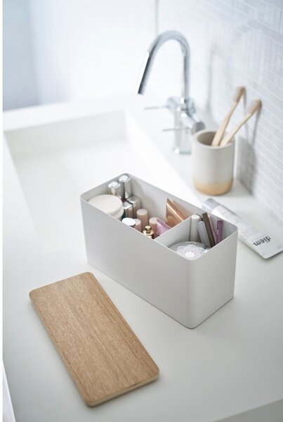 Organizer bianco con coperchio in compensato Yamazaki Rin - YAMAZAKI