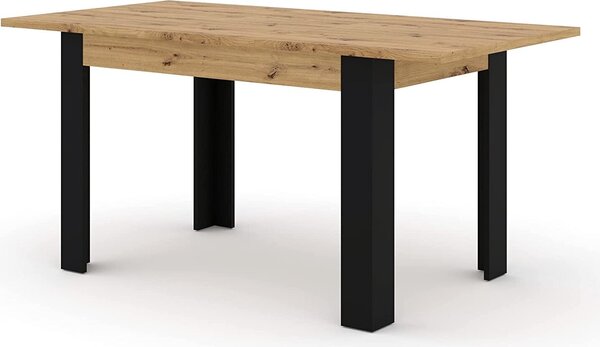 Tavolo allungabile Nuka H 120 (160) cm Rovere artigianale/nero opaco