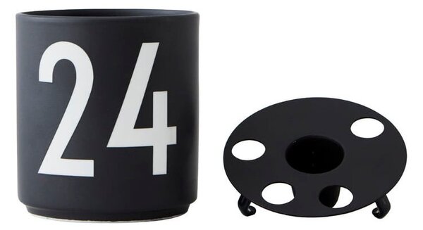 Candeliere in porcellana nera - Design Letters