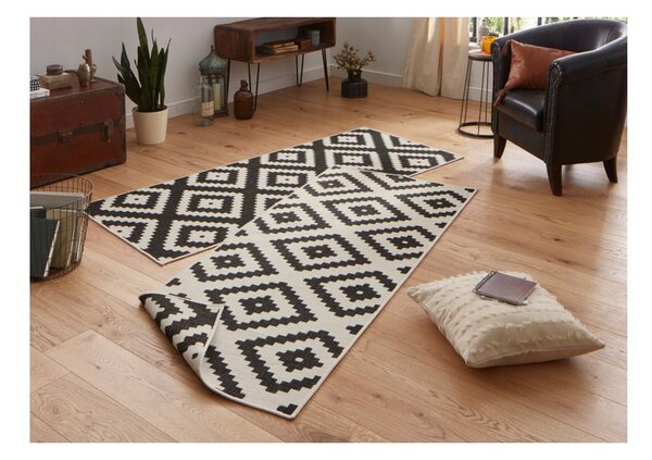 Tappeto da esterno nero e crema , 80 x 250 cm Malta - NORTHRUGS