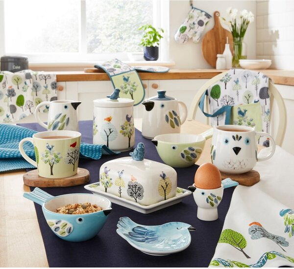 Teiera in ceramica bianca e blu Forest Birds - Cooksmart ®