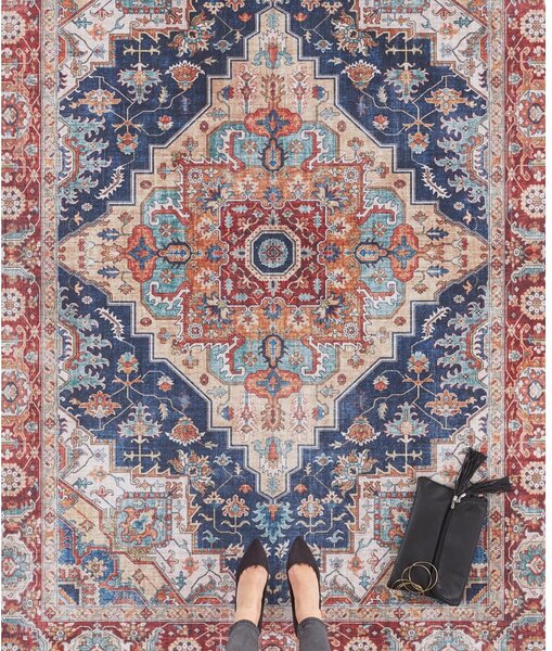 Runner blu scuro e rosso, 80 x 200 cm Sylla - Nouristan