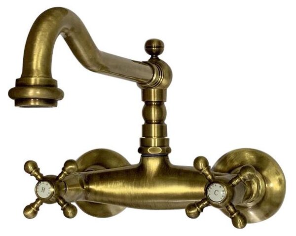 PB Rubinetto da cucina in stile retrò V2721, modello a parete, color bronzo