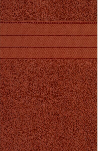 Asciugamani in spugna di cotone color mattone in set da 4 50x100 cm - Good Morning