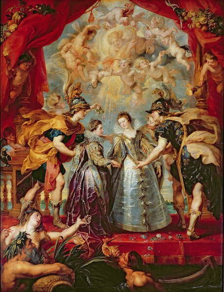Peter Paul Rubens - Stampa artistica The Medici Cycle Exchange of the Two Princesses of France and Spain, (30 x 40 cm)