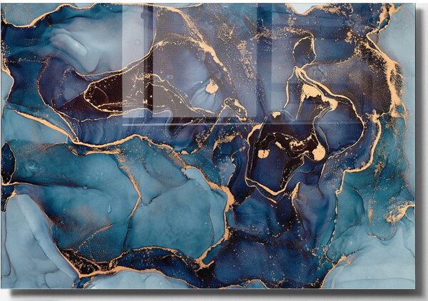Pittura su vetro 100x70 cm Dark Marble - Wallity