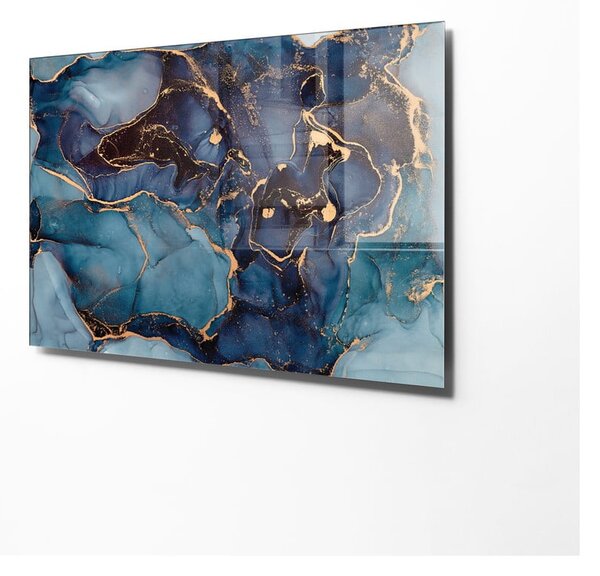 Pittura su vetro 100x70 cm Dark Marble - Wallity
