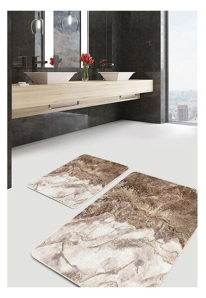 Tappetini da bagno marroni in set da 2 pezzi 60x100 cm - Mila Home