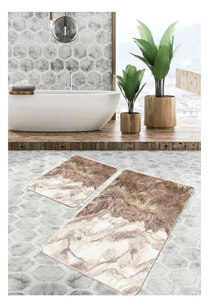 Tappetini da bagno marroni in set da 2 pezzi 60x100 cm - Mila Home
