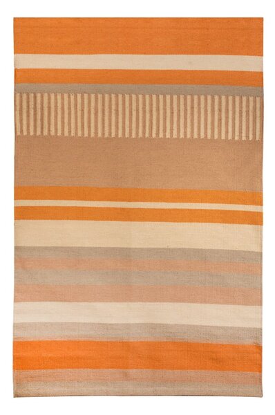 Tappeto bifacciale beige-arancio per esterni in plastica riciclata , 80 x 180 cm Bella - Green Decore