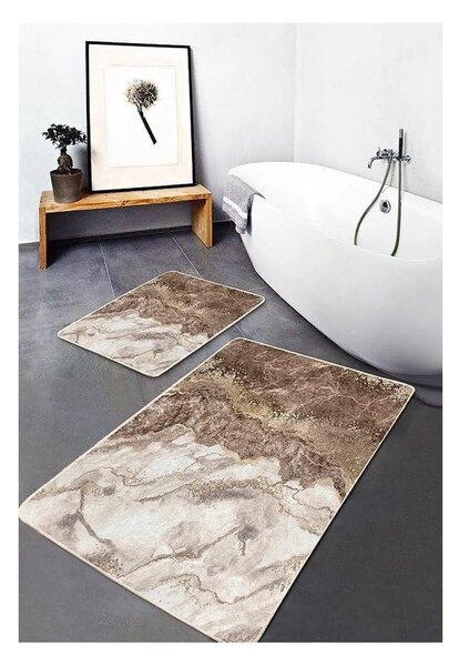 Tappetini da bagno marroni in set da 2 pezzi 60x100 cm - Mila Home