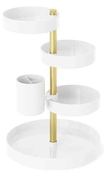 Organizer da bagno in plastica bianca per cosmetici Pirouette - Umbra