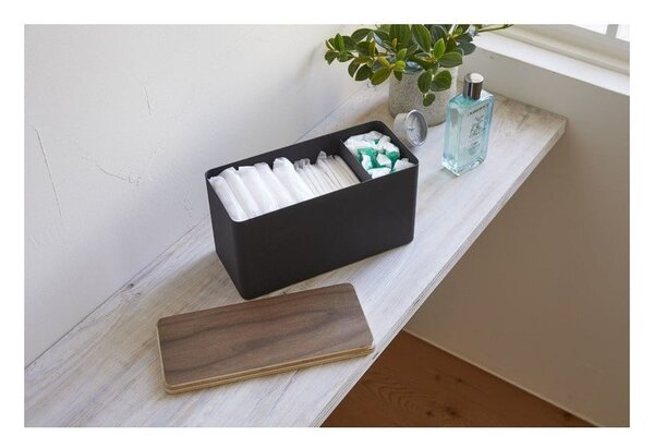 Organizer nero con coperchio in compensato Yamazaki Rin - YAMAZAKI
