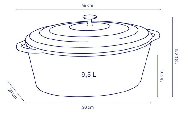 Pentola in ghisa rossa, larghezza 36 cm Calido - Kela