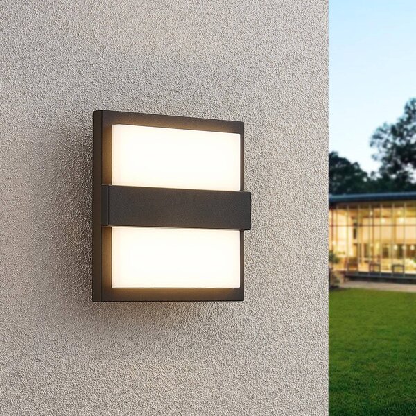 Applique da esterni a LED Gylfi Lucande, Nero, Alluminio, Moderno, Applique LED da esterni