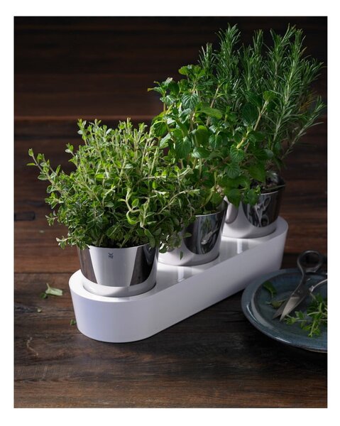 Set di 3 vasi in metallo per erbe aromatiche/auto-irrigazione ø 11 cm - WMF
