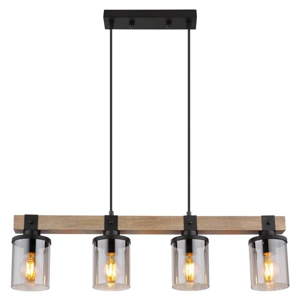 Globo Lampada a sospensione Lila, dimmerabile, Legno scuro, Soggiorno / Sala da pranzo, Legno, Campagna / Rustiche, Lampada a sospensione