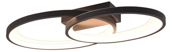 Plafoniera LED bianca e nera 30x57 cm Malaga - Reality