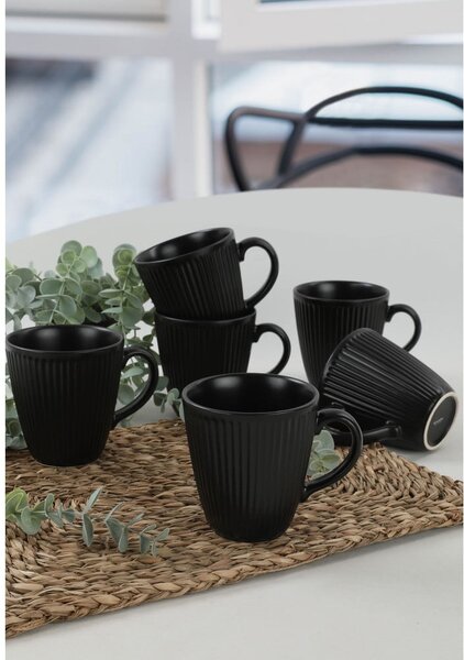 Tazze in ceramica nera in set da 6 pezzi 0,3 l - Hermia