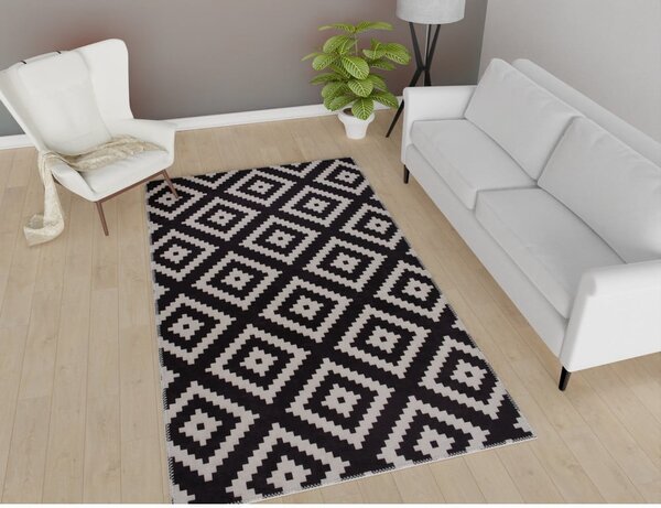 Tappeto lavabile nero 150x80 cm - Vitaus
