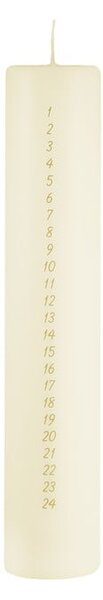 Candela dell'avvento bianco crema con numeri, tempo di combustione 70 h Calendar - Unipar
