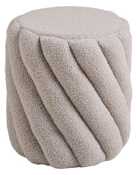 Poggiapiedi grigio con rivestimento in bouclé Sana – House Nordic