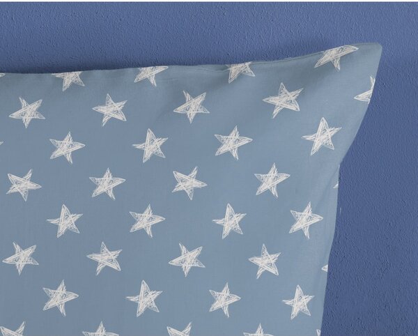 Set copripiumino e federa da bambini blu/beige in cotone per letto singolo 140x200 cm Robo – Good Morning