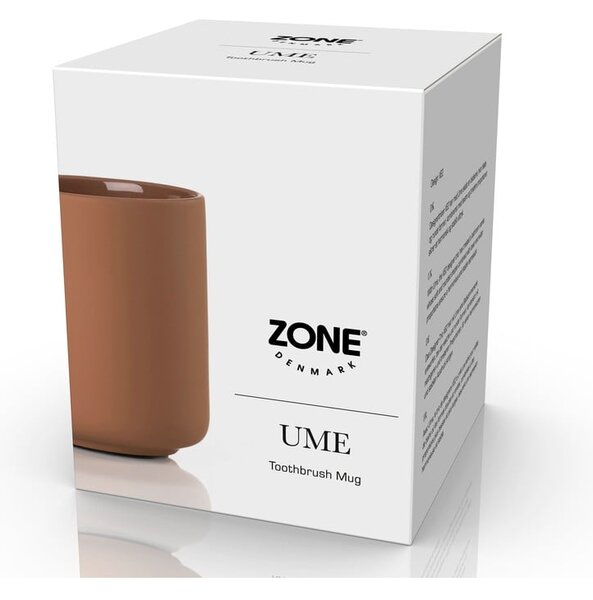 Tazza in gres arancione per spazzolini da denti Ume - Zone