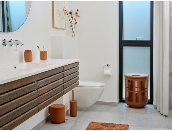 Tazza in gres arancione per spazzolini da denti Ume - Zone