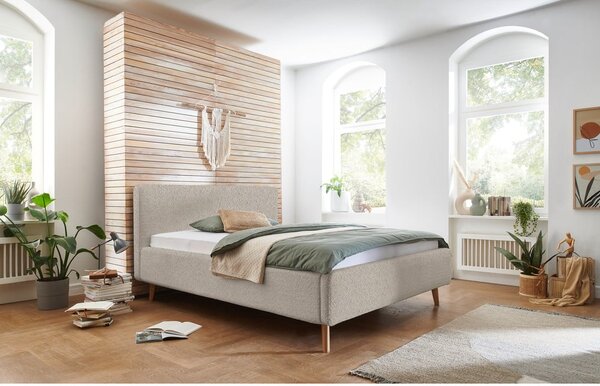 Letto matrimoniale imbottito beige rete non inclusa 180x200 cm Mattis – Meise Möbel