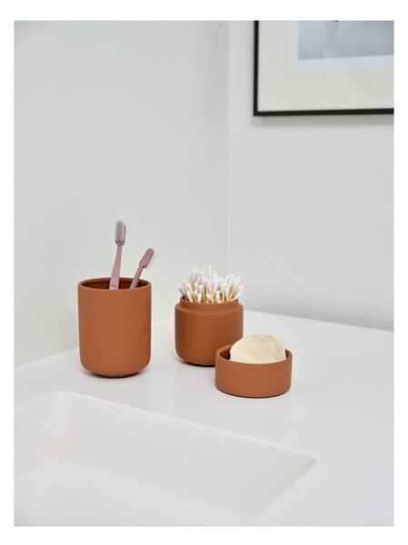 Tazza in gres arancione per spazzolini da denti Ume - Zone