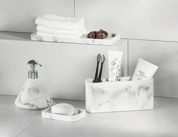 Organizzatore per spazzolini da denti bianco e grigio Desio - Wenko