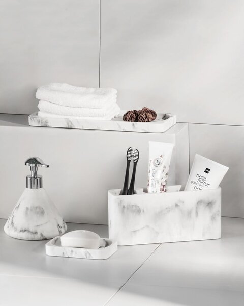 Organizzatore per spazzolini da denti bianco e grigio Desio - Wenko