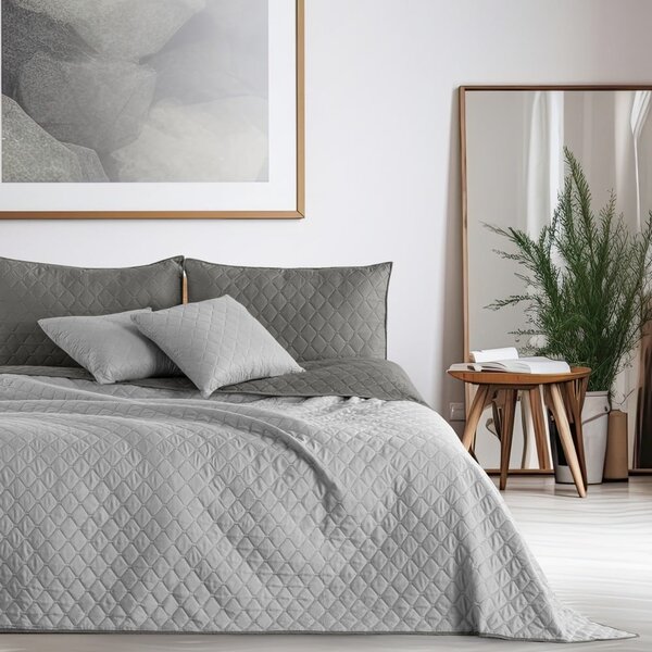 Copriletto grigio in microfibra double-face , 200 x 220 cm Axel - DecoKing