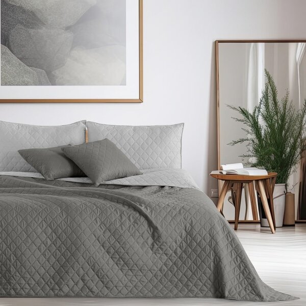 Copriletto grigio in microfibra double-face , 200 x 220 cm Axel - DecoKing