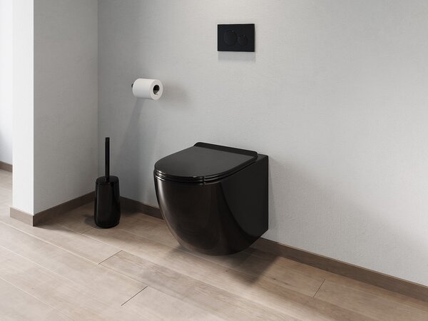 WC sospeso in Ceramica Nera brillante senza flangia - JAVOINE