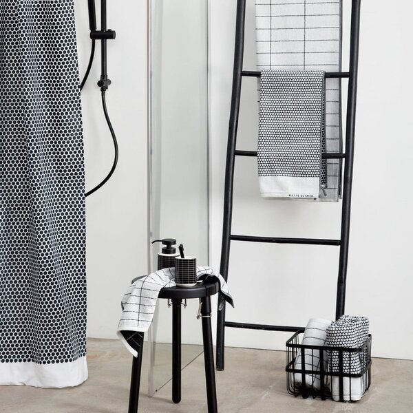 Asciugamano in cotone bianco e nero 50x100 cm Grid - Mette Ditmer Denmark