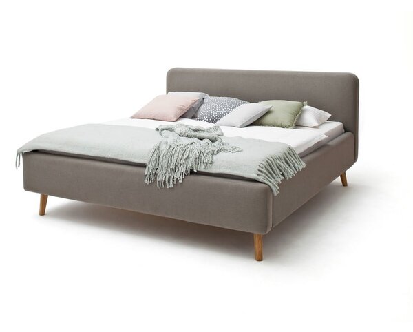 Letto matrimoniale imbottito grigio tortora rete non inclusa 160x200 cm Mattis – Meise Möbel