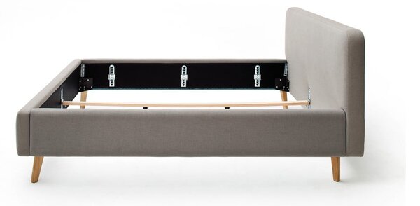 Letto matrimoniale imbottito grigio tortora rete non inclusa 160x200 cm Mattis – Meise Möbel