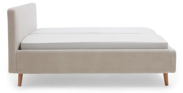 Letto matrimoniale imbottito beige rete non inclusa 180x200 cm Mattis Cord – Meise Möbel
