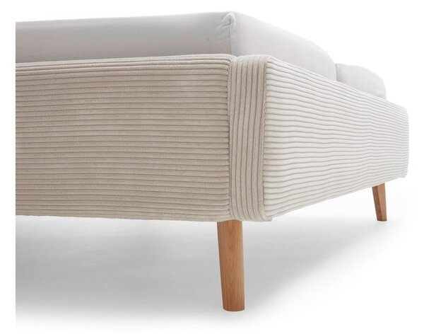 Letto matrimoniale imbottito beige rete non inclusa 180x200 cm Mattis Cord – Meise Möbel