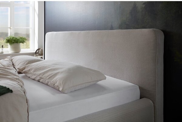 Letto matrimoniale imbottito beige rete non inclusa 180x200 cm Mattis Cord – Meise Möbel