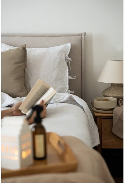 Letto matrimoniale imbottito beige con griglia 160x200 cm Sary - Bobochic Paris