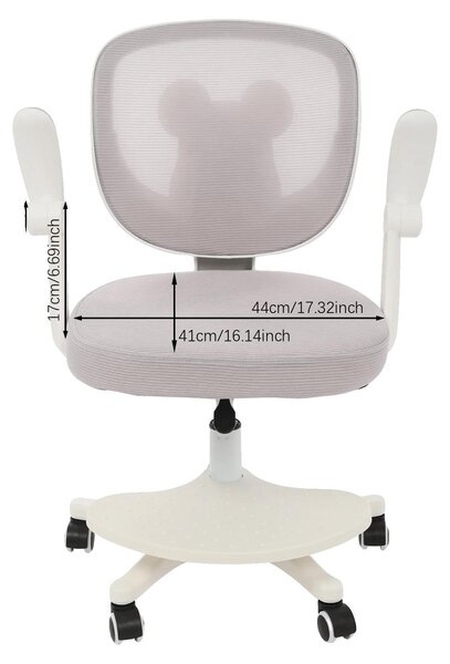 Sedia da scrivania, supporto ergonomico, regolabile in altezza, GRIGIO CHIARO