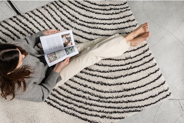 Tappeto nero/beige 160x230 cm Coastalina – Universal